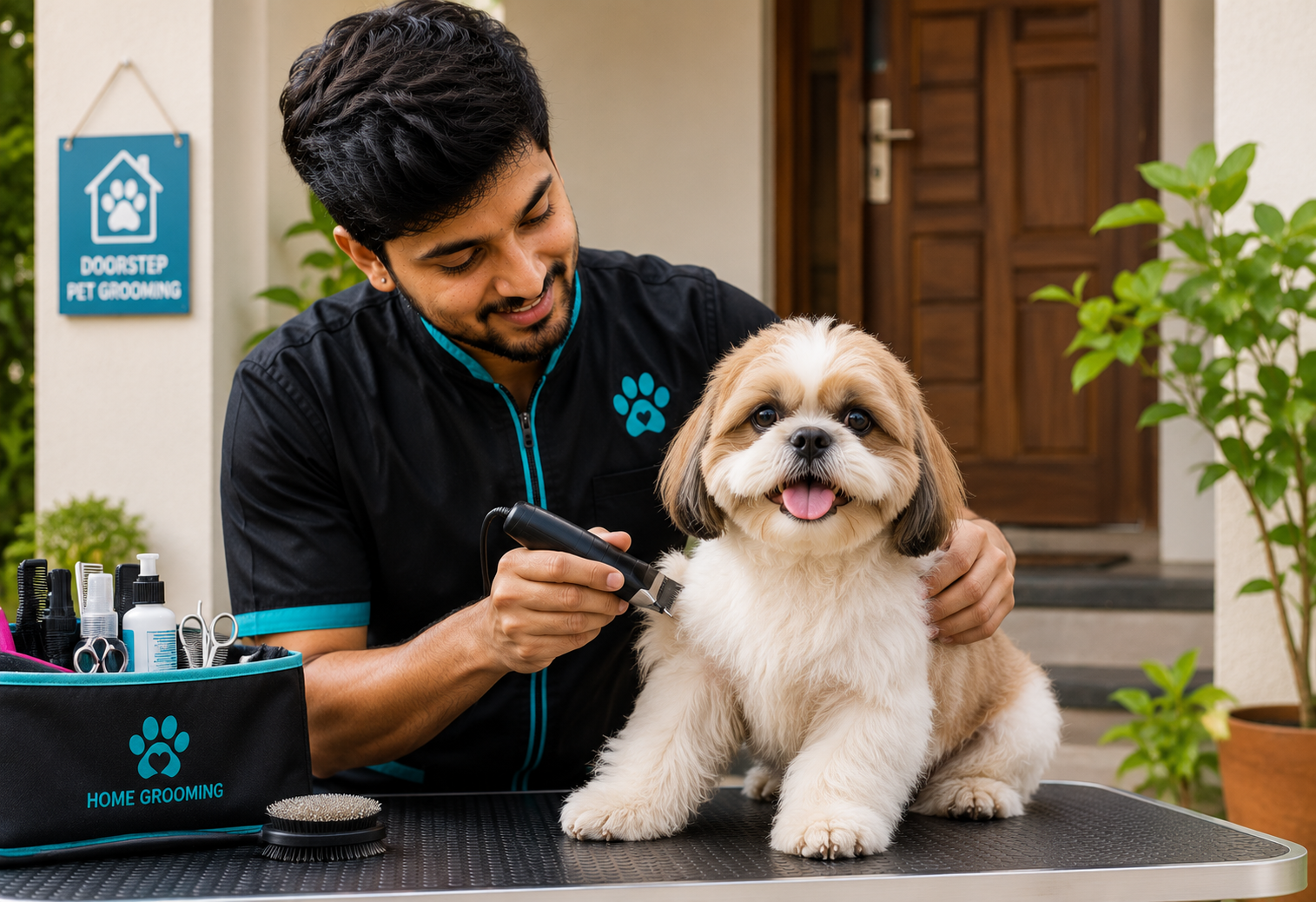 Luxury pet salon styling tables